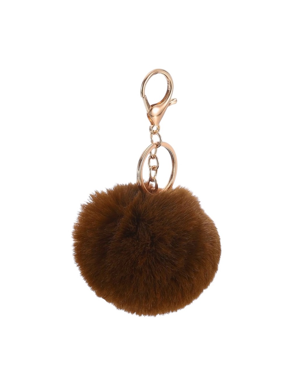Brown Pom Pom Keychain & Bag Charm